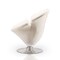 Manhattan Comfort Tulip Swivel Accent Chair in White and Polished Chrome (Set of 2) 2-AC029-WH - alternate 5